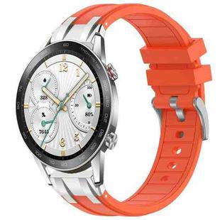 For Honor Watch GS 3i 22mm Quick Release Silver Buckle Royal Silicone Watch Band(Orange)