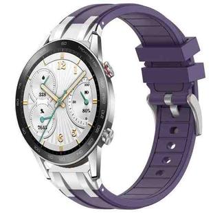 For Honor Watch GS 3i 22mm Quick Release Silver Buckle Royal Silicone Watch Band(Purple)