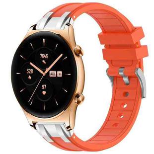 For Honor Watch GS 3 22mm Quick Release Silver Buckle Royal Silicone Watch Band(Orange)