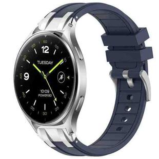 For Xiaomi Watch 2 22mm Quick Release Silver Buckle Royal Silicone Watch Band(Navy Blue)