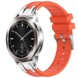 For Xiaomi Watch S3 22mm Quick Release Silver Buckle Royal Silicone Watch Band(Orange)