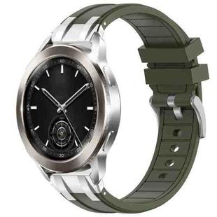 For Xiaomi Watch S3 22mm Quick Release Silver Buckle Royal Silicone Watch Band(Olive Green)