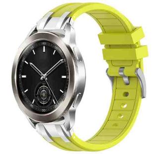 For Xiaomi Watch S3 22mm Quick Release Silver Buckle Royal Silicone Watch Band(Vital Yellow)