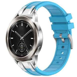 For Xiaomi Watch S3 22mm Quick Release Silver Buckle Royal Silicone Watch Band(Sky Blue)