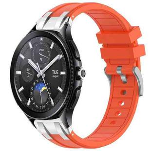 For Xiaomi Watch 2 Pro 22mm Quick Release Silver Buckle Royal Silicone Watch Band(Orange)