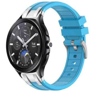 For Xiaomi Watch 2 Pro 22mm Quick Release Silver Buckle Royal Silicone Watch Band(Sky Blue)