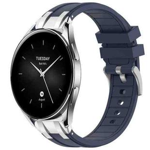 For Xiaomi Watch S2 22mm Quick Release Silver Buckle Royal Silicone Watch Band(Navy Blue)