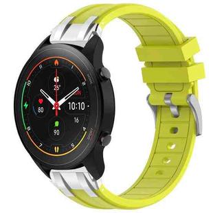 For Xiaomi Watch S1 Pro 22mm Quick Release Silver Buckle Royal Silicone Watch Band(Vital Yellow)