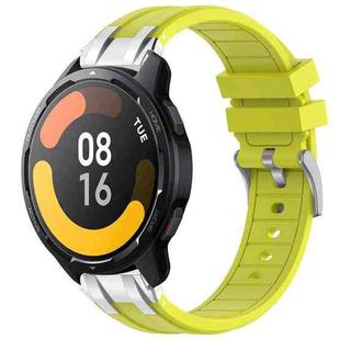 For Xiaomi Watch S1 Active 22mm Quick Release Silver Buckle Royal Silicone Watch Band(Vital Yellow)