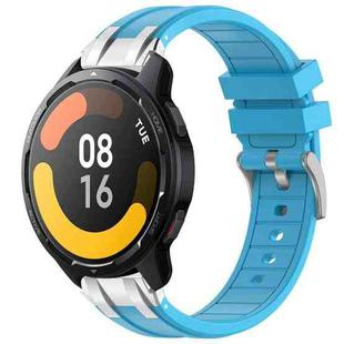 For Xiaomi Watch S1 Active 22mm Quick Release Silver Buckle Royal Silicone Watch Band(Sky Blue)