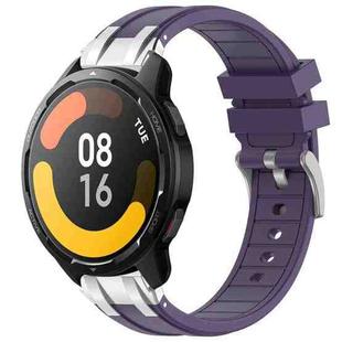 For Xiaomi Watch S1 Active 22mm Quick Release Silver Buckle Royal Silicone Watch Band(Purple)