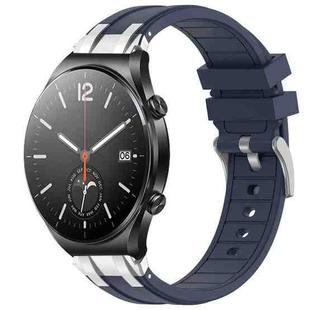 For Xiaomi Watch S1 22mm Quick Release Silver Buckle Royal Silicone Watch Band(Navy Blue)