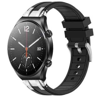 For Xiaomi Watch S1 22mm Quick Release Silver Buckle Royal Silicone Watch Band(Black)