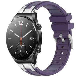 For Xiaomi Watch S1 22mm Quick Release Silver Buckle Royal Silicone Watch Band(Purple)