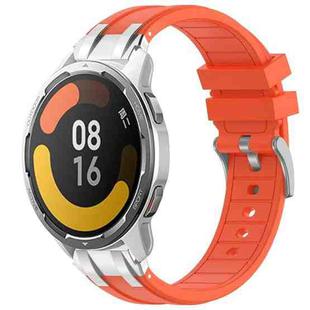 For Xiaomi Watch Color 2 22mm Quick Release Silver Buckle Royal Silicone Watch Band(Orange)