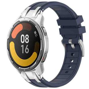 For Xiaomi Watch Color 2 22mm Quick Release Silver Buckle Royal Silicone Watch Band(Navy Blue)