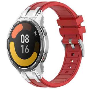 For Xiaomi Watch Color 2 22mm Quick Release Silver Buckle Royal Silicone Watch Band(Red)