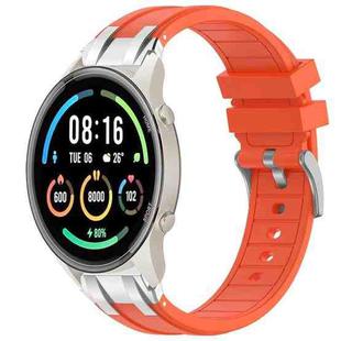 For Xiaomi Watch Sport 22mm Quick Release Silver Buckle Royal Silicone Watch Band(Orange)