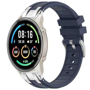 For Xiaomi Watch Sport 22mm Quick Release Silver Buckle Royal Silicone Watch Band(Navy Blue)