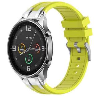 For Xiaomi Watch Color 22mm Quick Release Silver Buckle Royal Silicone Watch Band(Vital Yellow)