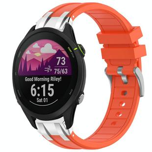 For Garmin Forerunner 255 Music 22mm Quick Release Silver Buckle Royal Silicone Watch Band(Orange)