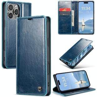 For iPhone 16 Pro Max CaseMe 003 Crazy Horse Texture Flip Leather Phone Case(Blue)