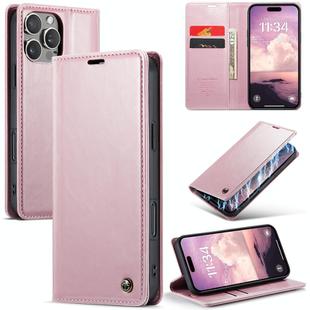 For iPhone 16 Pro Max CaseMe 003 Crazy Horse Texture Flip Leather Phone Case(Pink)