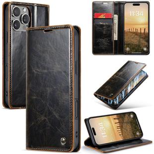 For iPhone 16 Pro Max CaseMe 003 Crazy Horse Texture Flip Leather Phone Case(Coffee)