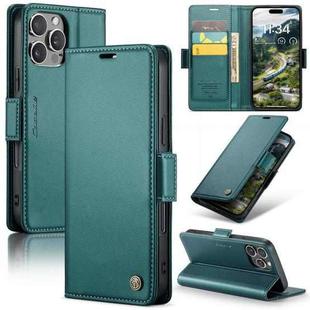 For iPhone 16 Pro Max CaseMe 023 Butterfly Buckle Litchi Texture RFID Anti-theft Leather Phone Case(Green)