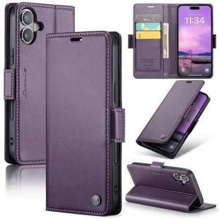 For iPhone 16 CaseMe 023 Butterfly Buckle Litchi Texture RFID Anti-theft Leather Phone Case(Purple)