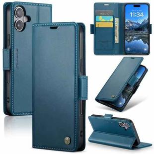 For iPhone 16 CaseMe 023 Butterfly Buckle Litchi Texture RFID Anti-theft Leather Phone Case(Blue)