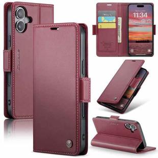 For iPhone 16 Plus CaseMe 023 Butterfly Buckle Litchi Texture RFID Anti-theft Leather Phone Case(Red)