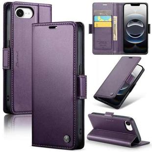 For iPhone 16e CaseMe 023 Butterfly Buckle Litchi Texture RFID Anti-theft Leather Phone Case(Purple)