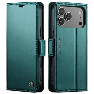 For iPhone 17 Pro Max CaseMe 023 Butterfly Buckle Litchi Texture RFID Anti-theft Leather Phone Case(Green)