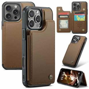 For iPhone 16 Pro Max CaseMe C22 Card Slots Holder RFID Anti-theft Phone Case(Brown)