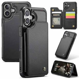 For iPhone 16 Plus CaseMe C22 Card Slots Holder RFID Anti-theft Phone Case(Black)