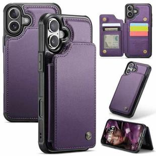 For iPhone 16 Plus CaseMe C22 Card Slots Holder RFID Anti-theft Phone Case(Purple)