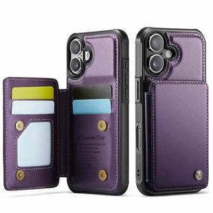 For iPhone 17 CaseMe C22 Card Slots Holder RFID Anti-theft Phone Case(Purple)