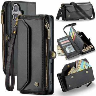 For iPhone 16 Plus CaseMe C36 Card Slots Zipper Wallet RFID Anti-theft Leather Phone Case(Black)