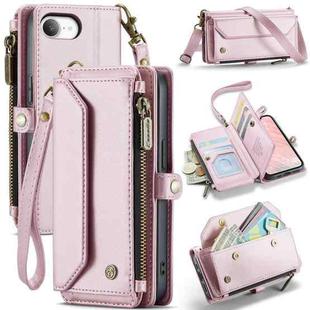 For iPhone 16e CaseMe C36 Card Slots Zipper Wallet RFID Anti-theft Leather Phone Case(Pink)