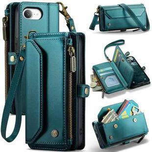 For iPhone 16e CaseMe C36 Card Slots Zipper Wallet RFID Anti-theft Leather Phone Case(Blue)