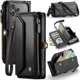 For iPhone 17 Pro Max CaseMe C36 Card Slots Zipper Wallet RFID Anti-theft Leather Phone Case(Black)