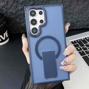 For Samsung Galaxy S24 Ultra 5G Acrylic Hybrid TPU MagSafe Holder Phone Case(Dark Blue)