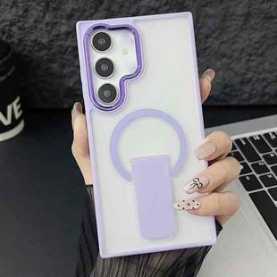 For Samsung Galaxy S24 5G Acrylic Hybrid TPU MagSafe Holder Phone Case(Lavender Purple)