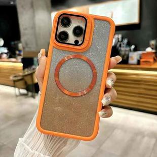 For iPhone 12 Pro CD-grain Gradient Glitter Magsafe Acrylic Hybrid TPU Phone Case(Orange)