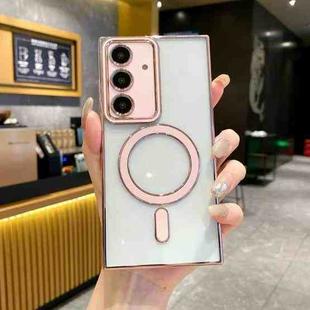 For Samsung Galaxy S25 5G Imitation Original Magsafe TPU Phone Case(Pink)