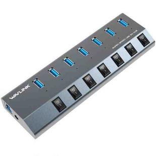 WAVLINK UH3076 5Gbps 7-port USB 3.0 Hub with Independent Switch and LED Indicator(UK Plug)