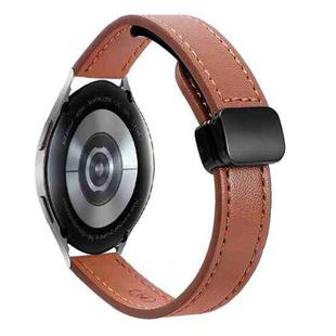 For Samsung Galaxy Watch FE 40mm Slim Magnetic Buckle 20mm Microfiber Leather Watch Band(Mocha Brown)