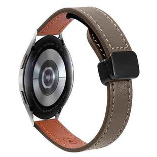 For Samsung Galaxy Watch FE 40mm Slim Magnetic Buckle 20mm Microfiber Leather Watch Band(Caramel Macchiato)