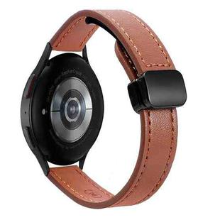 For Samsung Galaxy Watch 5 Pro 45mm Slim Magnetic Buckle 20mm Microfiber Leather Watch Band(Mocha Brown)